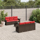 Loungehoek in Grijs Materiaal met Waterdichte Zak en Gepoedercoat Staal - Bruin en rood - Tuinsets