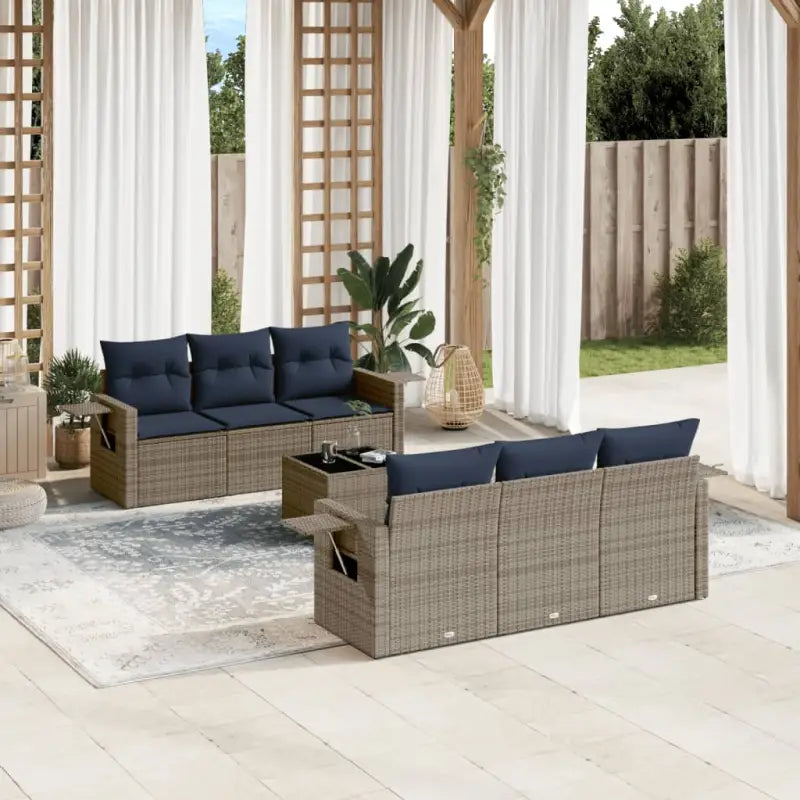 Loungehoek in Grijs Materiaal met Waterdichte Zak en Gepoedercoat Staal - Tuinsets