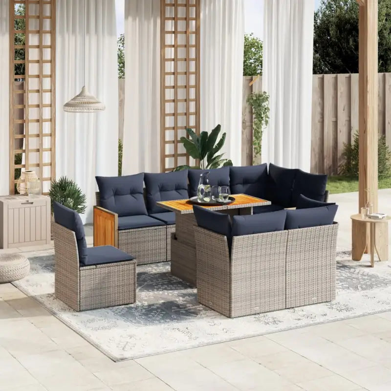 Loungeje in grijs materiaal met gepoedercoat staal en waterdichte tas - Grijs / zonder opbergruimte - Tuinsets