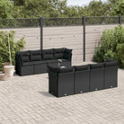 Loungeset in beige materiaal en gepoedercoat staal met perfecte afmetingen - Zwart / Tafel + 4x hoek + 4x midden