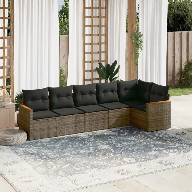 Loungeset in beige materiaal met gepoedercoat staal en waterdichte tas - Grijs / Zonder tafel - Tuinsets