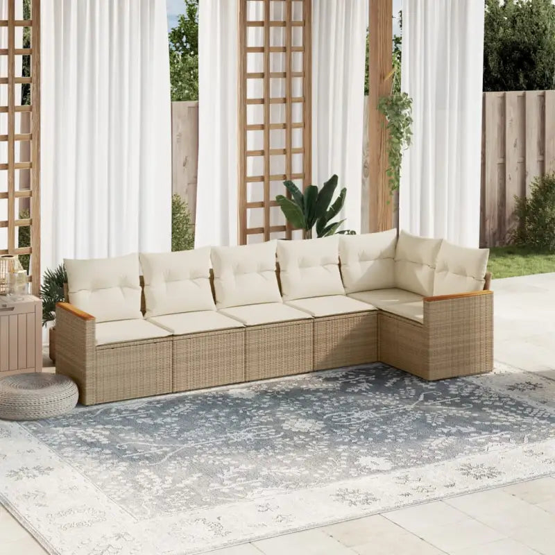 Loungeset in beige materiaal met gepoedercoat staal en waterdichte tas - Tuinsets