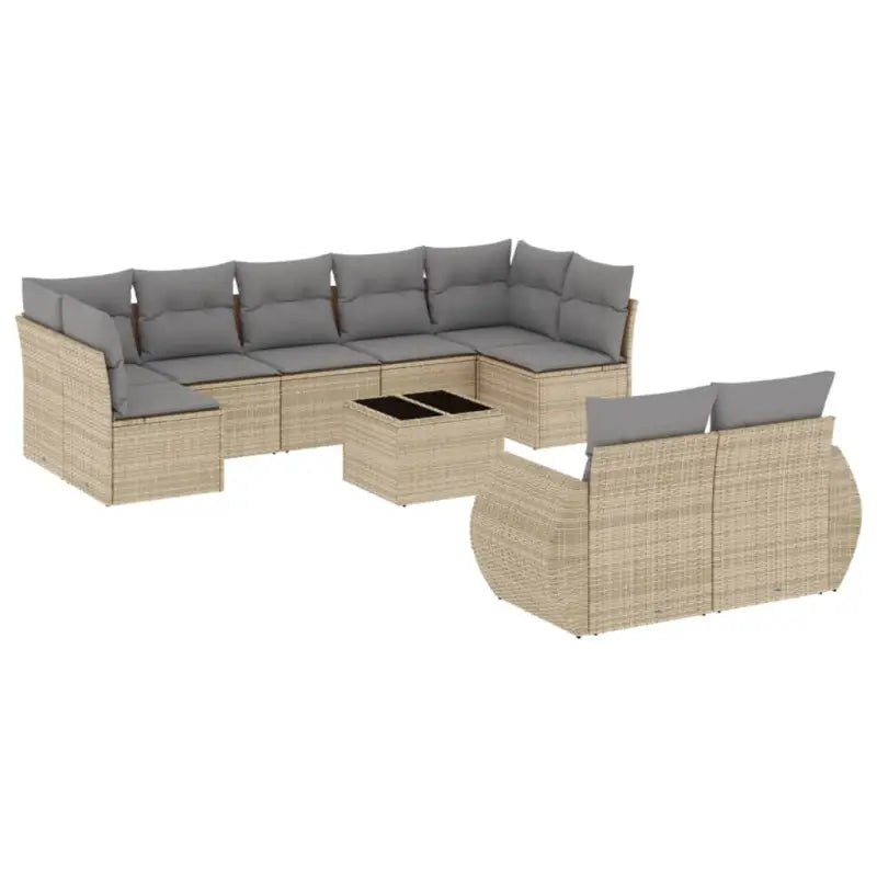 Loungeset in beige materiaal met waterdichte tas en gepoedercoat staal - Tuinsets