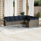 Loungeset in bruin materiaal met gepoedercoat staal en afmetingen - Grijs / Zonder tafel - Tuinsets