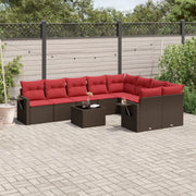 Loungeset in bruin materiaal met gepoedercoat staal en afmetingen - Tuinsets
