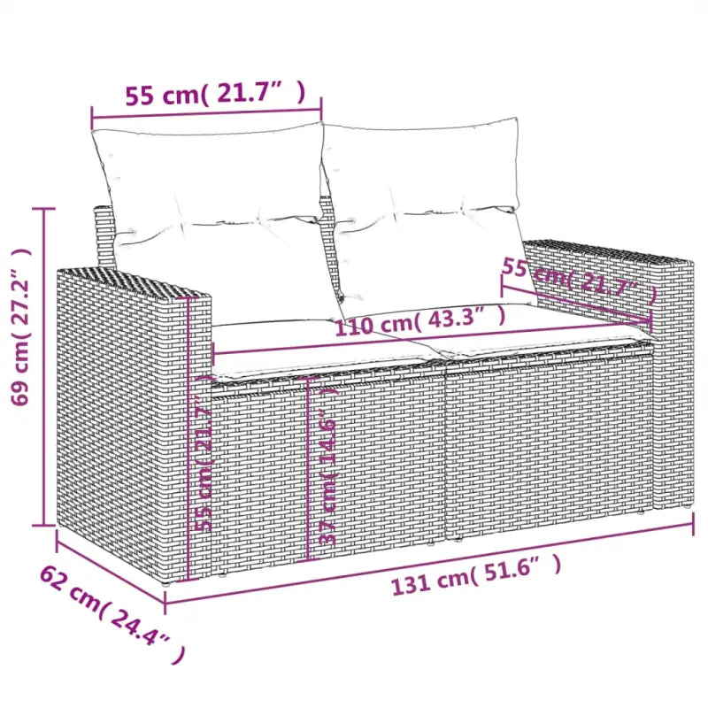 Loungeset in gemengd beige materiaal voor gezellige buitenruimtes - Tuinsets