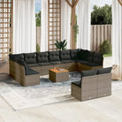 Loungeset in gemengd beige met waterdichte tas voor tuin en terras - grijs en donkergrijs - Tuinsets
