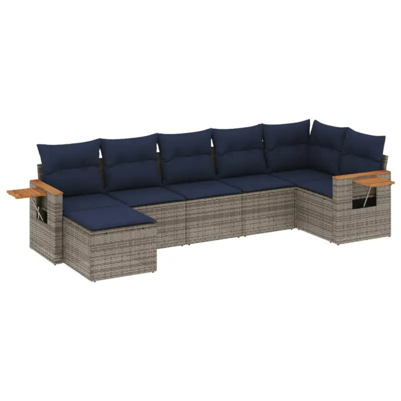Loungeset in grijs materiaal met gepoedercoat staal afmetingen - Tuinsets