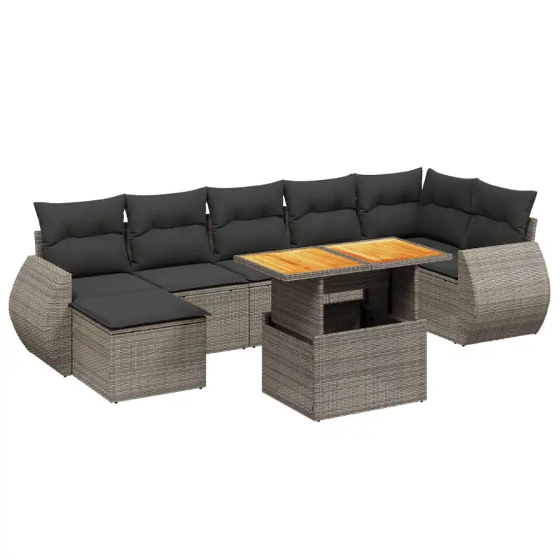 Loungeset in grijs materiaal met gepoedercoat staal afmetingen - Tuinsets