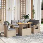 Loungeset in grijs materiaal met gepoedercoat staal afmetingen - beige en lichtgrijs / Tafel + 2x midden + 3x hoek