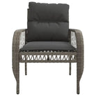 Loungeset in grijs materiaal met gepoedercoat staal en afmetingen - Tuinsets