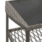 Loungeset in grijs materiaal met gepoedercoat staal en afmetingen - Tuinsets