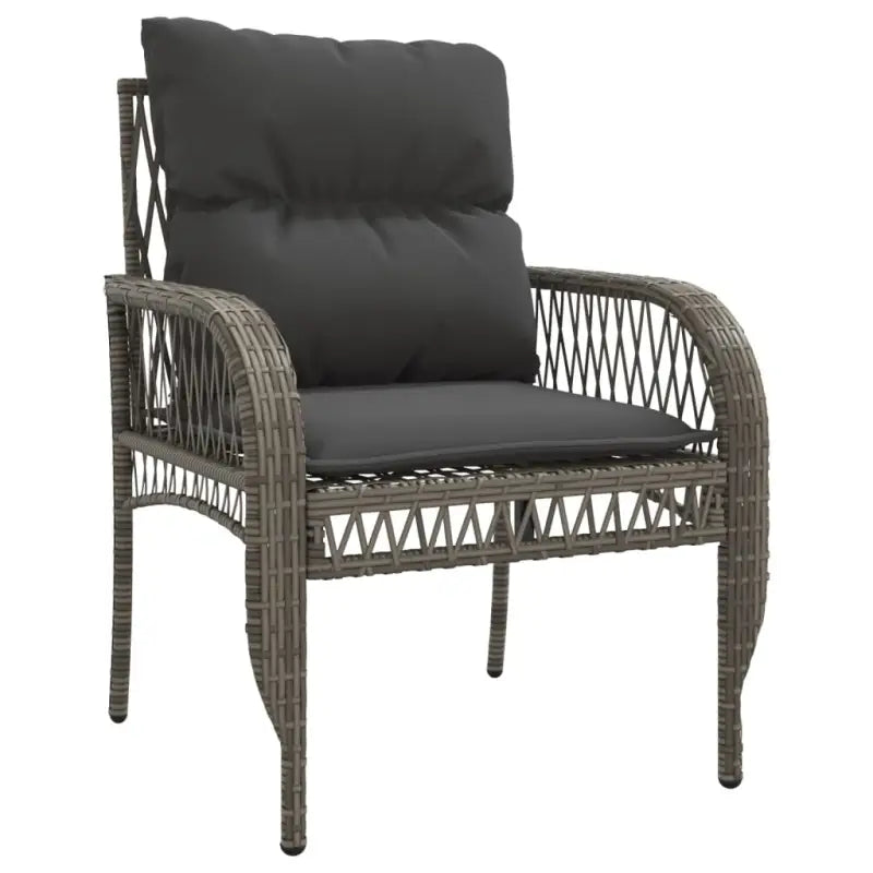 Loungeset in grijs materiaal met gepoedercoat staal en afmetingen - Tuinsets
