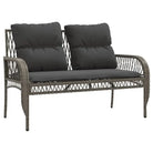 Loungeset in grijs materiaal met gepoedercoat staal en afmetingen - Tuinsets