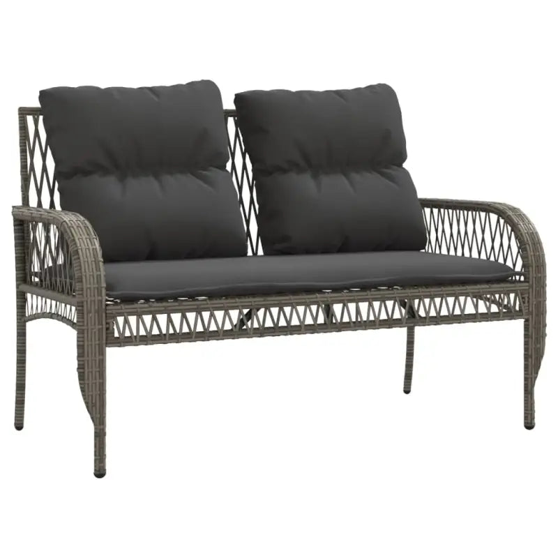 Loungeset in grijs materiaal met gepoedercoat staal en afmetingen - Tuinsets