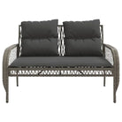 Loungeset in grijs materiaal met gepoedercoat staal en afmetingen - Tuinsets