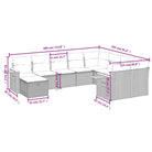 Loungeset in grijs materiaal met gepoedercoat staal en comfortabele afmetingen - Tuinsets