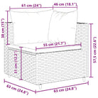 Loungeset in grijs materiaal met gepoedercoat staal en comfortabele rugkussens - Tuinsets