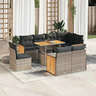 Loungeset in grijs materiaal met gepoedercoat staal en comfortabele afmetingen - Grijs / met opbergruimte - Tuinsets