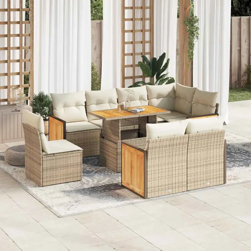 Loungeset in grijs materiaal met gepoedercoat staal en comfortabele afmetingen - beige en crèmekleurig