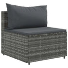 Loungeset in grijs materiaal met gepoedercoat staal en comfortabele rugkussens - Tuinsets