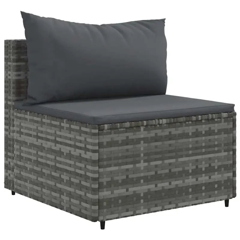 Loungeset in grijs materiaal met gepoedercoat staal en comfortabele rugkussens - Tuinsets