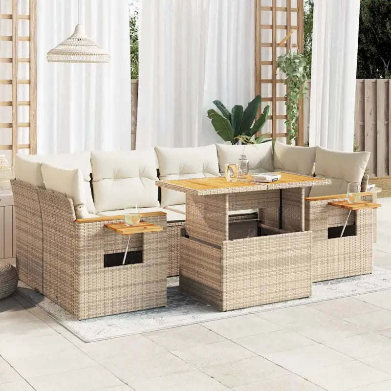 Loungeset in grijs materiaal met gepoedercoat staal en comfortabele afmetingen - beige en crèmekleurig