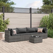 Loungeset in grijs materiaal met gepoedercoat staal en comfortabele rugkussens - Tuinsets