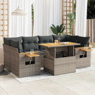 Loungeset in grijs materiaal met gepoedercoat staal en comfortabele afmetingen - Grijs / met opbergruimte - Tuinsets
