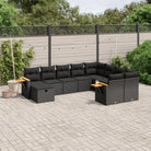 Loungeset in grijs materiaal met gepoedercoat staal en comfortabele afmetingen - Zwart - Tuinsets