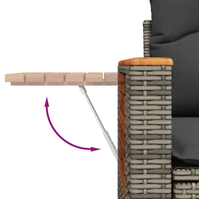 Loungeset in grijs materiaal met gepoedercoat staal en comfortabele afmetingen - Tuinsets