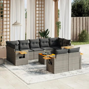 Loungeset in grijs materiaal met gepoedercoat staal en comfortabele afmetingen - Tuinsets