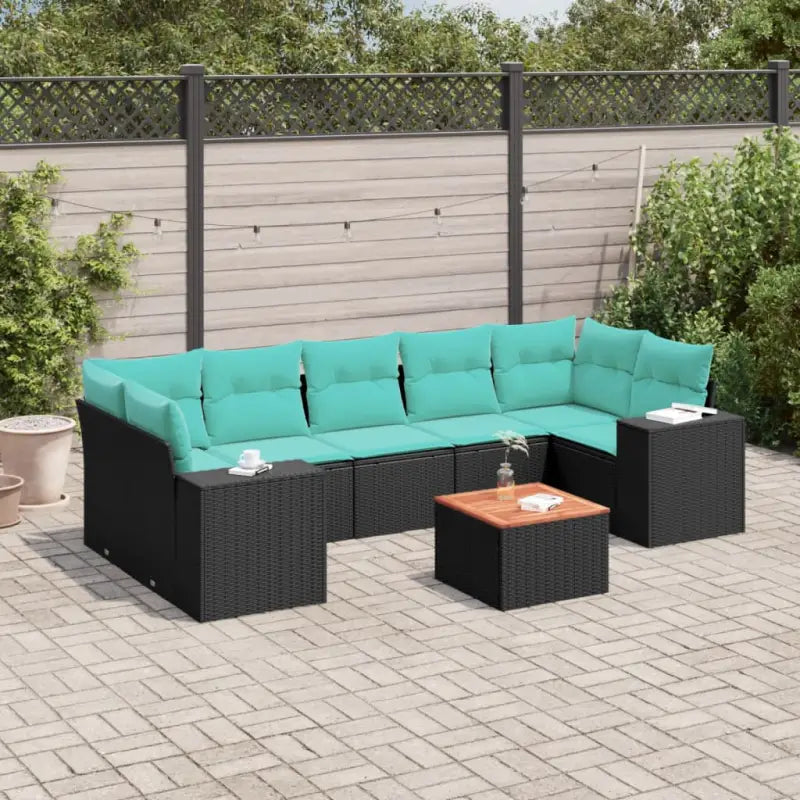 Loungeset in grijs materiaal met gepoedercoat staal en ideale afmetingen - Zwart en blauw - Tuinsets