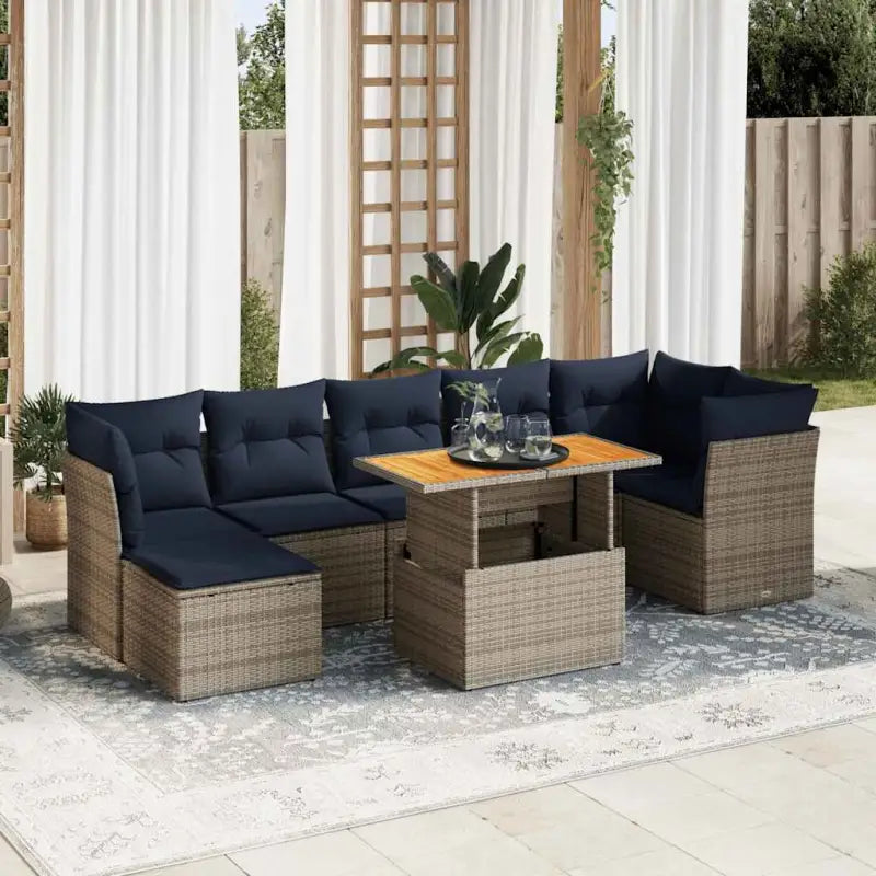 Loungeset in grijs materiaal met gepoedercoat staal en waterdichte tas - Grijs - Tuinsets