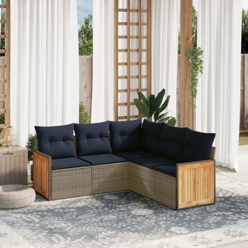 Loungeset in grijs materiaal met gepoedercoat staal en waterdichte zak - Tuinsets