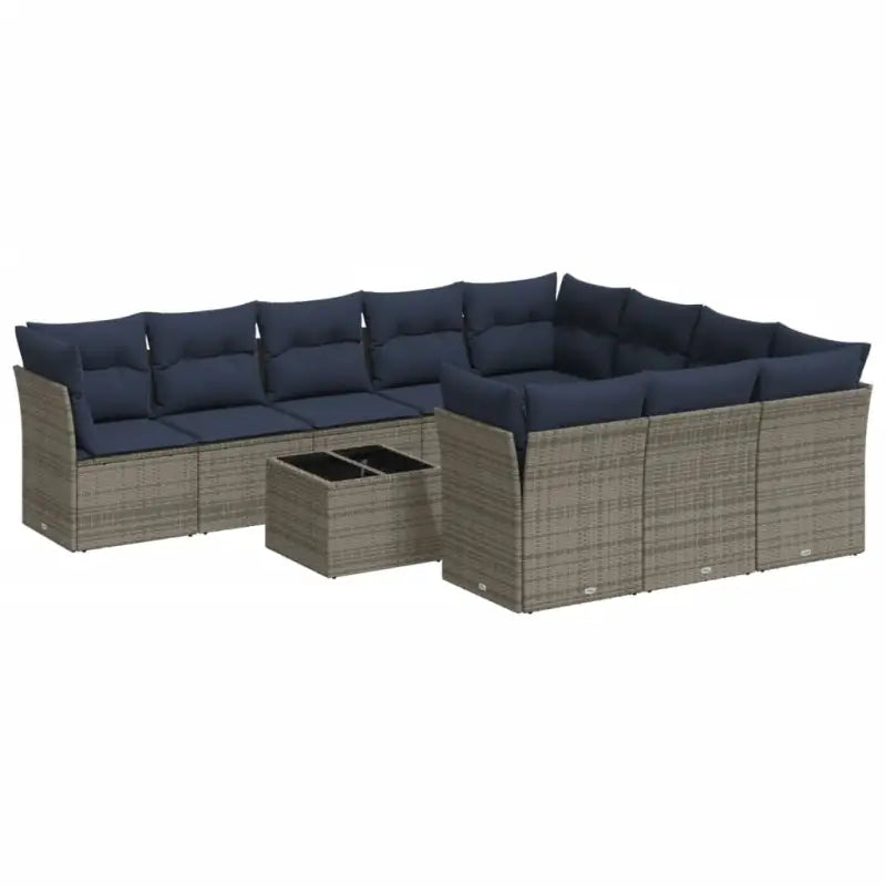 Loungeset in grijs materiaal met gepoedercoat staal en waterdichte tas - Tuinsets