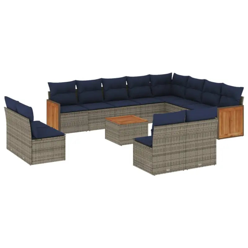 Loungeset in grijs materiaal met gepoedercoat staal en waterdichte zak - Tuinsets
