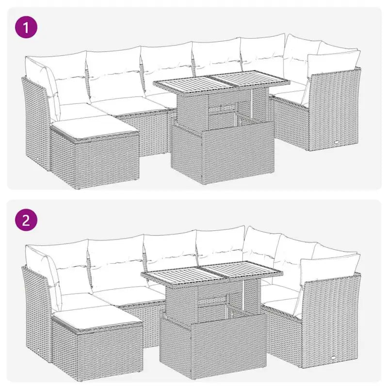 Loungeset in grijs materiaal met gepoedercoat staal en waterdichte tas - Grijs - Tuinsets