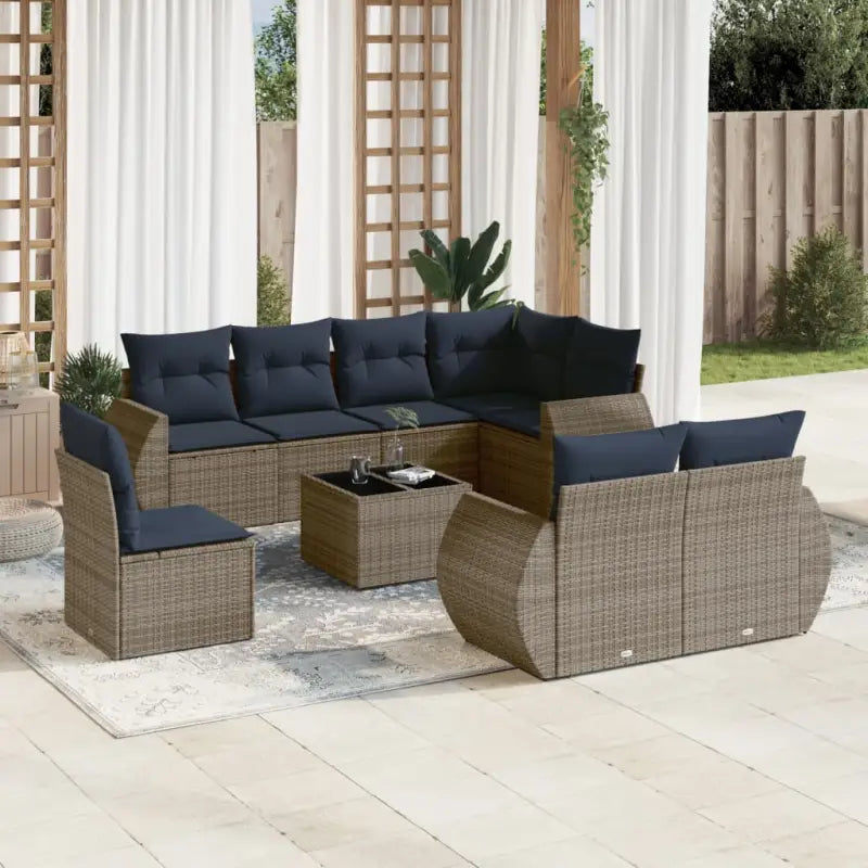 Loungeset in grijs materiaal met gepoedercoat staal en waterdichte tas - Tuinsets