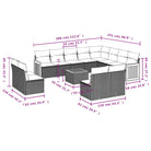 Loungeset in grijs materiaal met gepoedercoat staal en waterdichte zak - Tuinsets