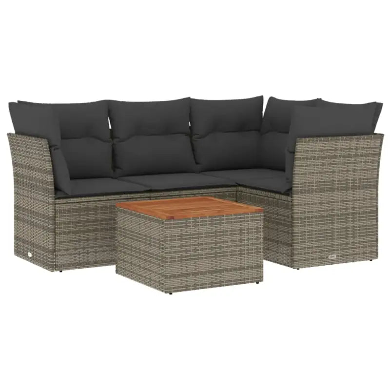 Loungeset in Grijs Materiaal met Waterdichte Tas en Gepoedercoat Staal - Tuinsets