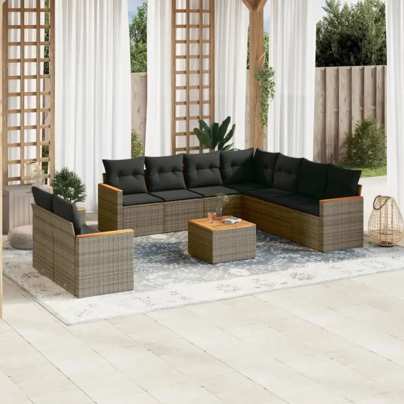 Loungeset in grijs materiaal met waterdichte tas en gepoedercoat staal - Tuinsets