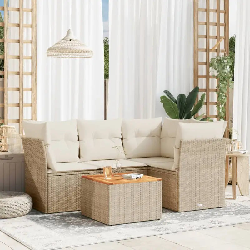 Loungeset in Grijs Materiaal met Waterdichte Tas en Gepoedercoat Staal - beige en crèmekleurig - Tuinsets