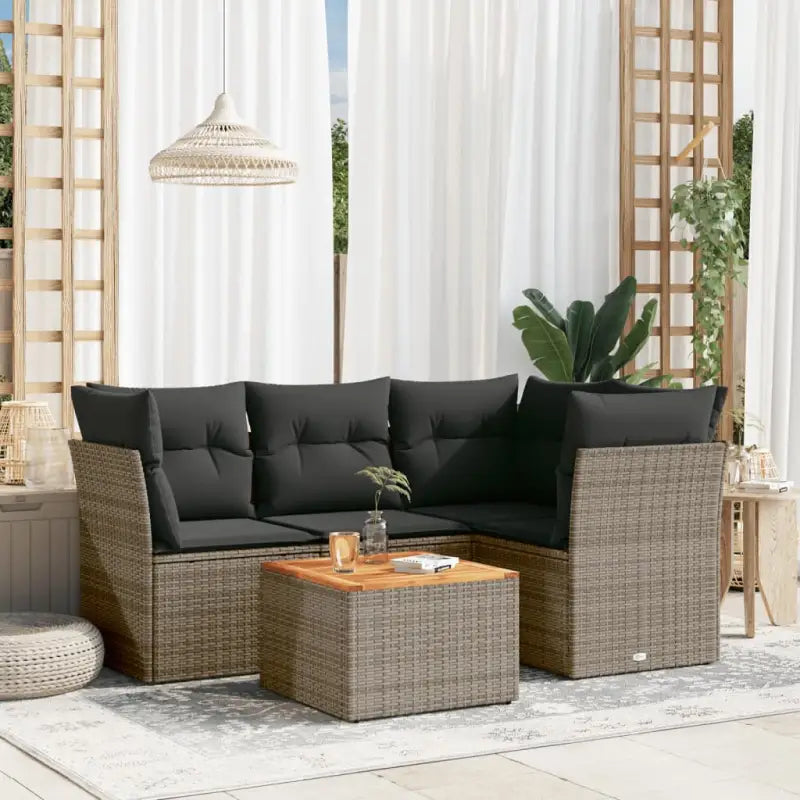 Loungeset in Grijs Materiaal met Waterdichte Tas en Gepoedercoat Staal - grijs en donkergrijs - Tuinsets