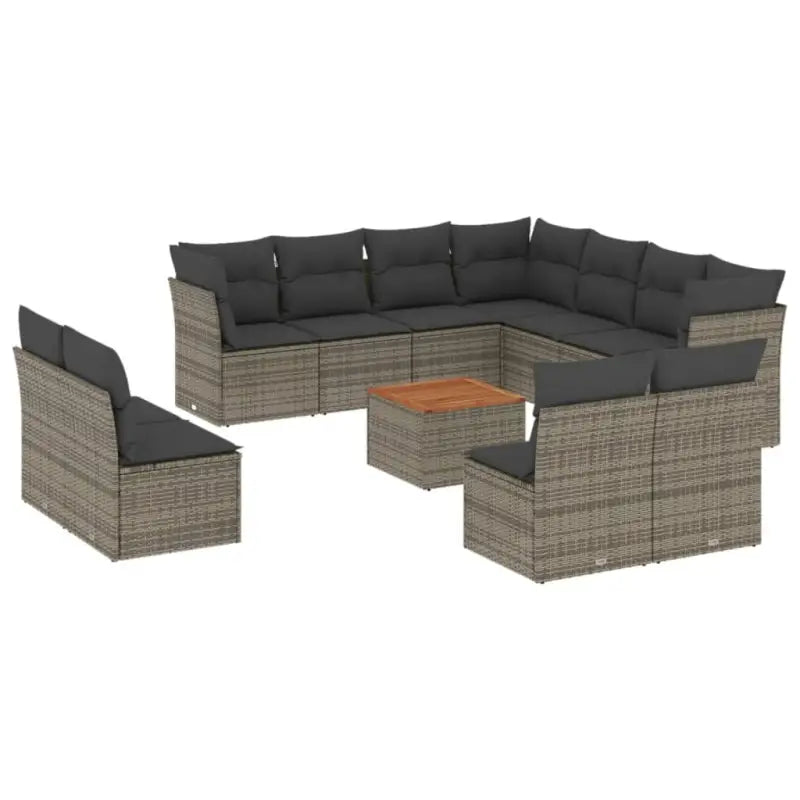 Loungeset in grijs materiaal met waterdichte tas en gepoedercoated staal - Tuinsets