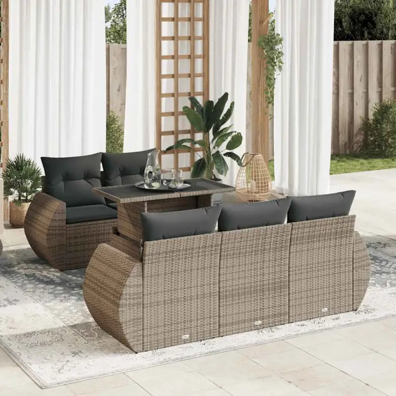 Loungeset in grijs materiaal met waterdichte zak en gepoedercoat staal - Tuinsets