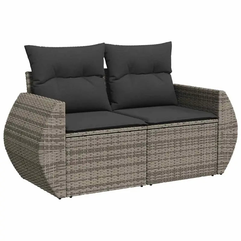 Loungeset in grijs materiaal met waterdichte zak en gepoedercoat staal - Tuinsets