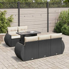 Loungeset in grijs materiaal met waterdichte zak en gepoedercoat staal - Zwart en crème / met opbergruimte - Tuinsets