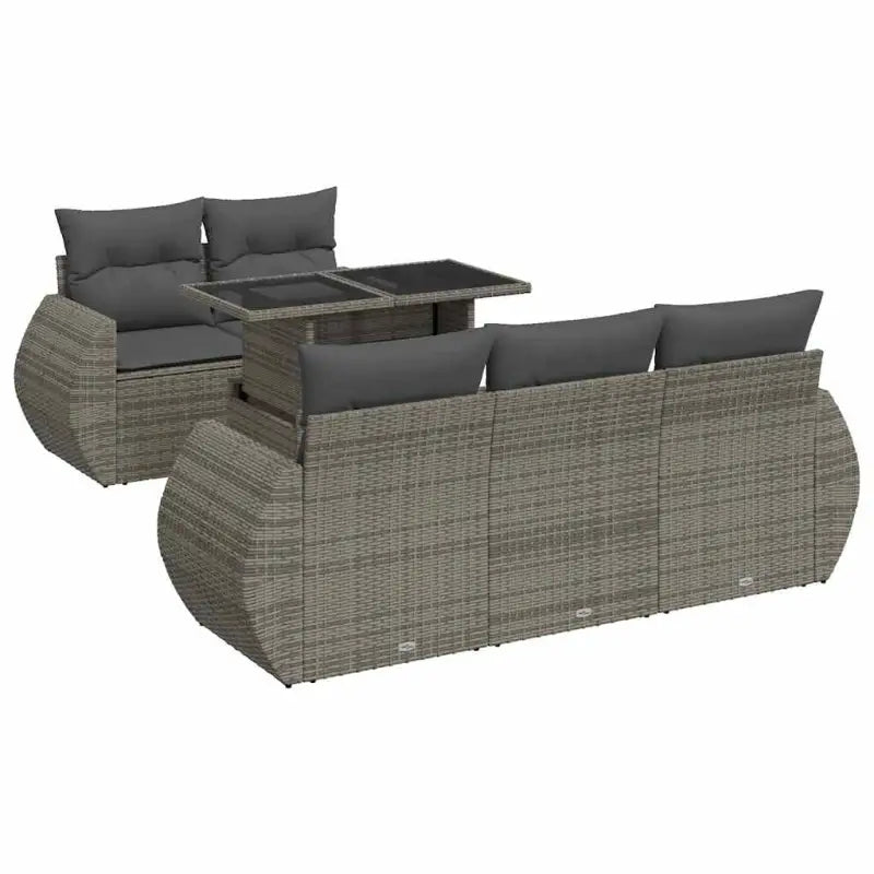 Loungeset in grijs materiaal met waterdichte zak en gepoedercoat staal - Tuinsets