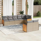 Loungeset in zwart materiaal met gepoedercoat staal afmetingen - Beige en grijs / Zonder tafel - Tuinsets